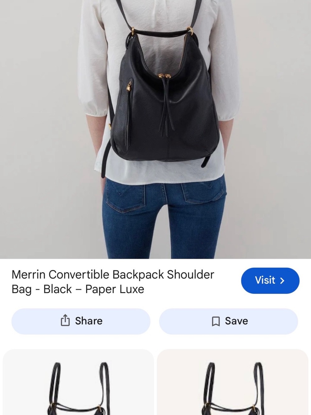 Merrin Convertible Backpack Shoulder Bag - Black